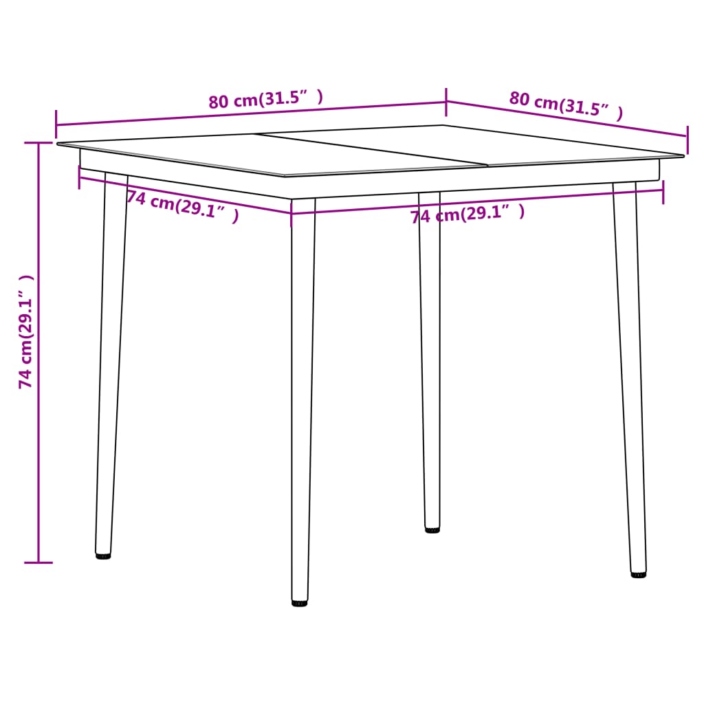 vidaXL Dining Set | Black | Steel | Medium | Durable | Garden Dining Set