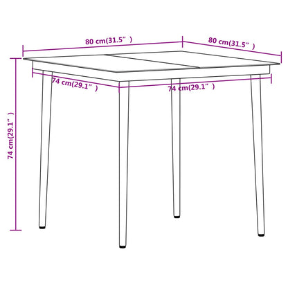 vidaXL Dining Set | Black | Steel | Medium | Durable | Garden Dining Set