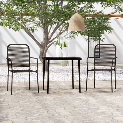 vidaXL Dining Set | Black | Steel | Medium | Durable | Garden Dining Set