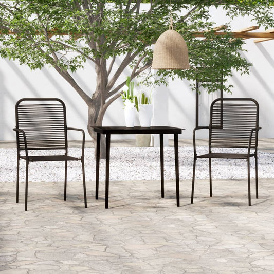 vidaXL Dining Set | Black | Steel | Medium | Durable | Garden Dining Set