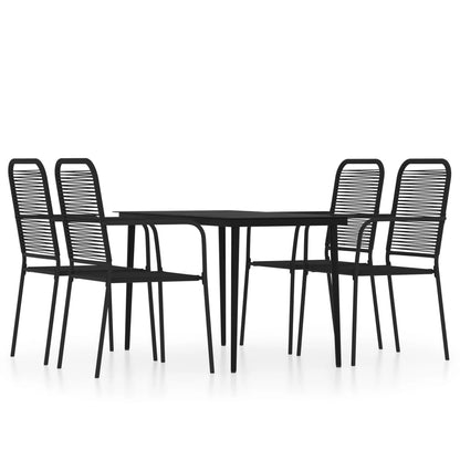 vidaXL Dining Set | Black | Powder-coated steel | 5 Piece Set | Durable