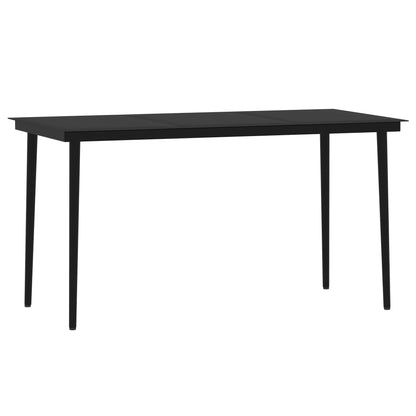vidaXL Dining Set | Black | Powder-coated steel | 5 Piece Set | Durable