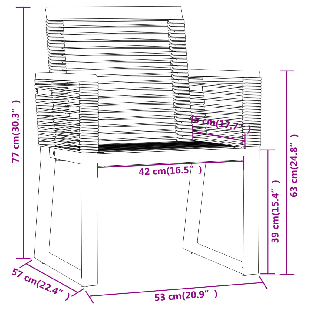 vidaXL Dining Set | Black | Powder-Coated Steel, Glass, PVC Rattan | Medium