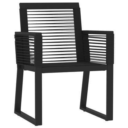vidaXL Dining Set | Black | PVC rattan, powder-coated steel, glass | Standard