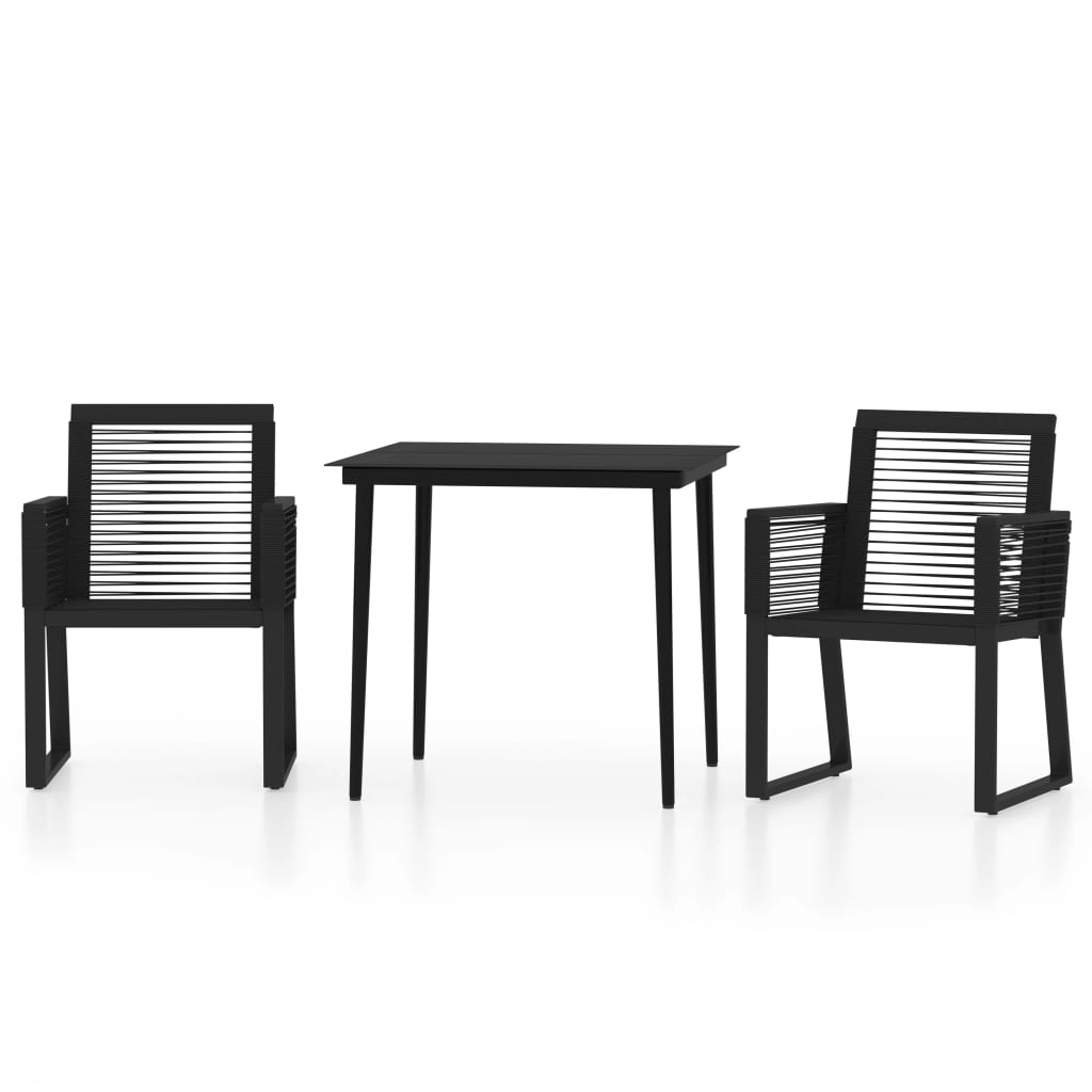 vidaXL Dining Set | Black | Powder-coated steel | Medium