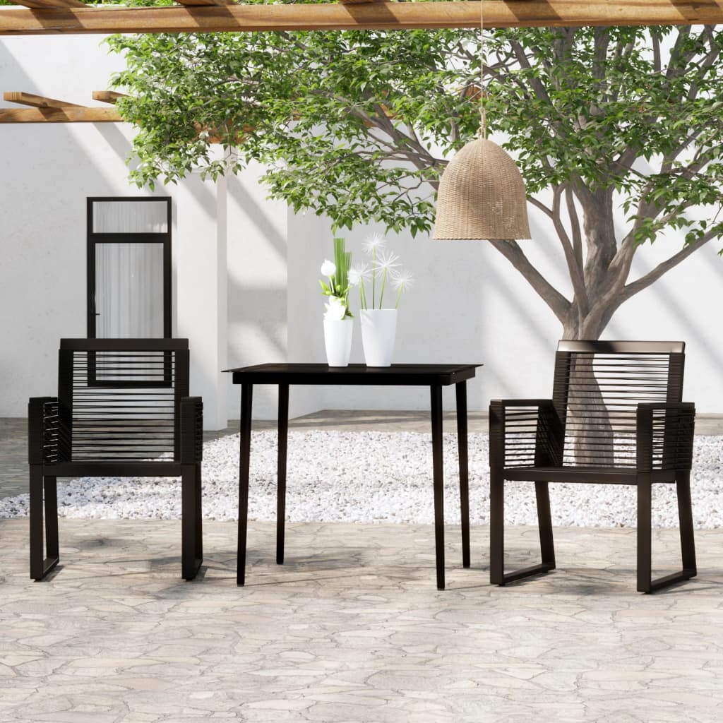 vidaXL Dining Set | Black | Powder-coated steel | Medium
