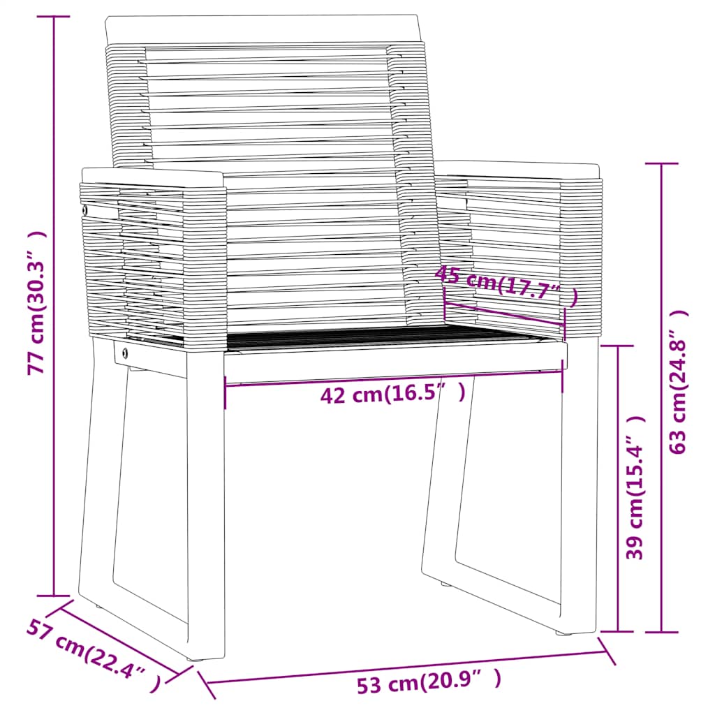 vidaXL 5 Piece Garden Dining Set Black