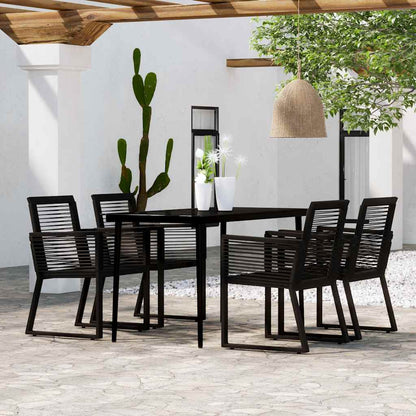 vidaXL 5 Piece Garden Dining Set Black