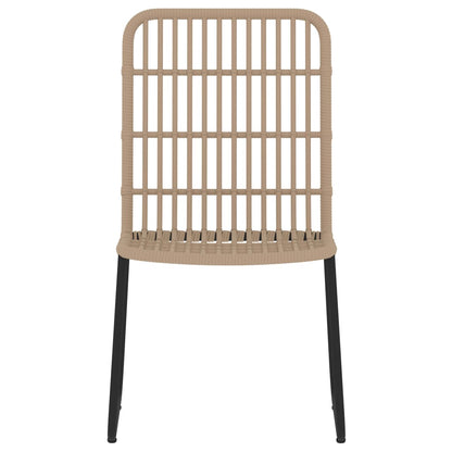 vidaXL Dining Set | Black, Oak | Powder-coated Steel, Glass Tabletop, PE Rattan