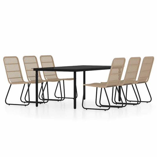 vidaXL 7 Piece Garden Dining Set Oak