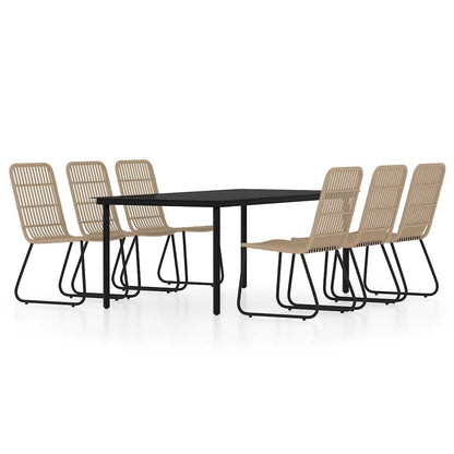 vidaXL 7 Piece Garden Dining Set Oak