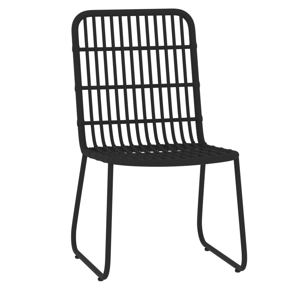 vidaXL Dining Set | Black | Powder-coated steel, glass, PE rattan | 7 Piece