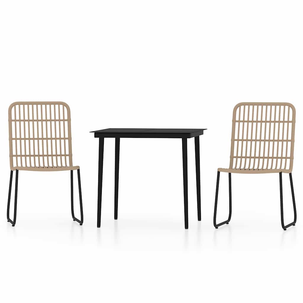 3099173 vidaXL 3 Piece Garden Dining Set Oak (48582+318749)