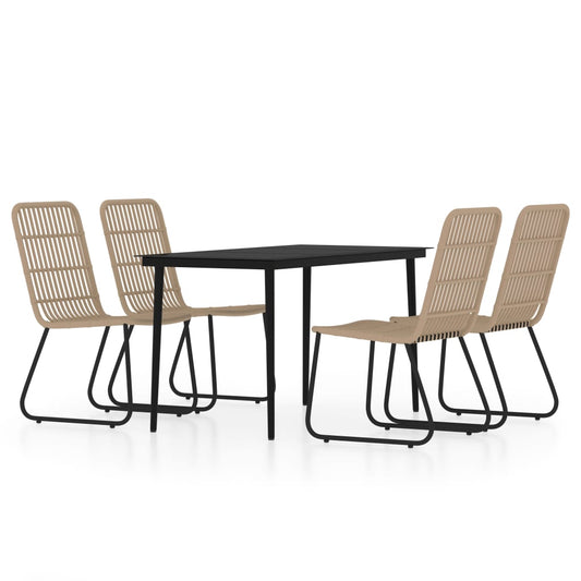 vidaXL 5 Piece Garden Dining Set Oak