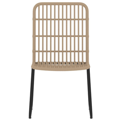 vidaXL Dining Set | Oak and black | PE rattan, powder-coated steel, glass