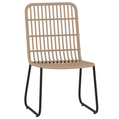 vidaXL Dining Set | Black | PE rattan, powder-coated steel | 7 Piece Set