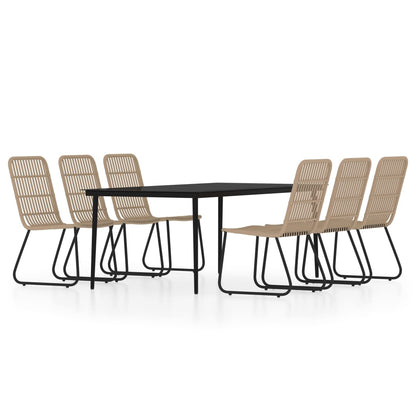 vidaXL 7 Piece Garden Dining Set Oak