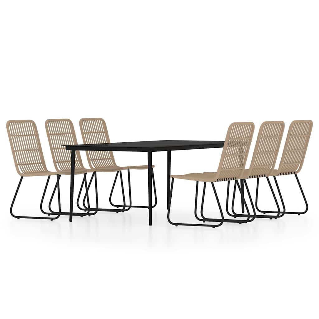 vidaXL 7 Piece Garden Dining Set Oak