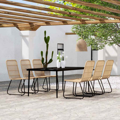 vidaXL 7 Piece Garden Dining Set Oak