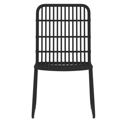 vidaXL Dining Set | Black | Powder-coated steel, PE rattan, glass | Medium