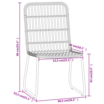 vidaXL Dining Set | Black | Powder-coated steel, PE rattan, glass | Medium