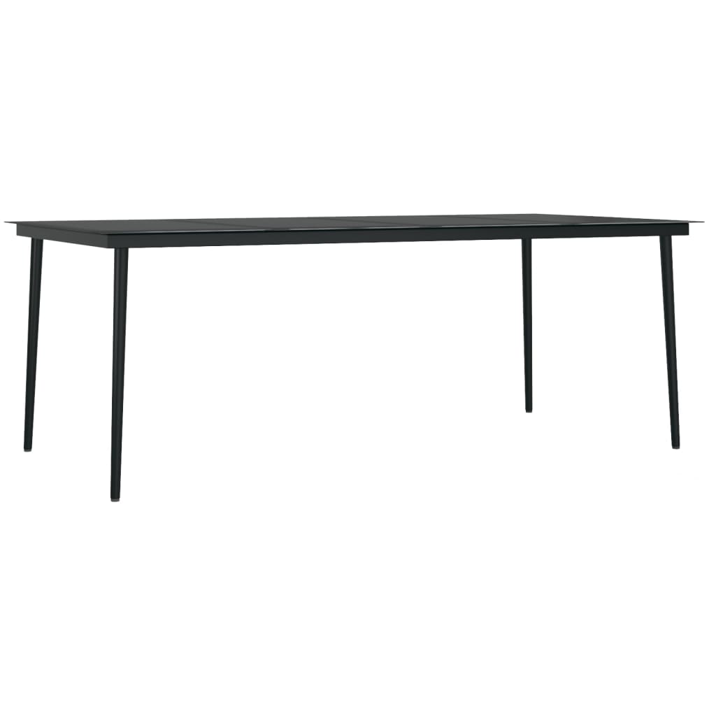 vidaXL Dining Set | Black | Powder-coated steel | Large | UV-resistant materials