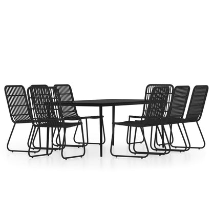 vidaXL 9 Piece Garden Dining Set Black