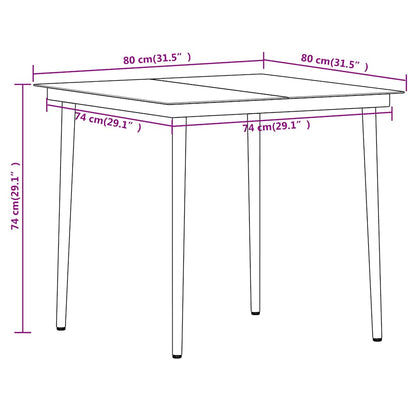 vidaXL 3 Piece Garden Dining Set Black