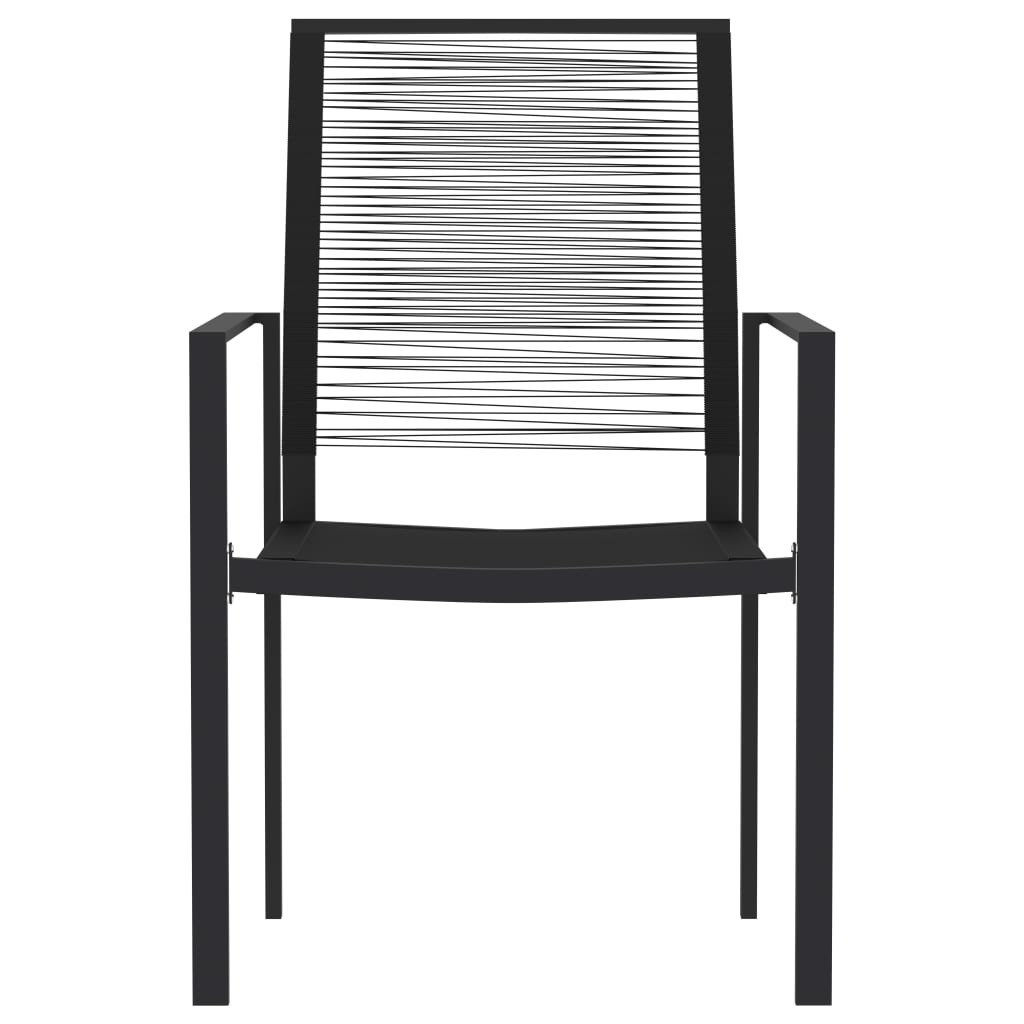 vidaXL Dining Set | Black | Powder-coated steel, Glass, PVC hollow rattan