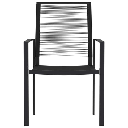 vidaXL Dining Set | Black | Powder-coated steel, Glass, PVC hollow rattan