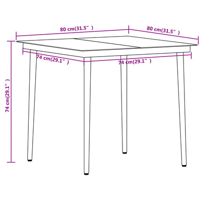 vidaXL Dining Set | Black | Powder-coated steel, Glass, PVC hollow rattan
