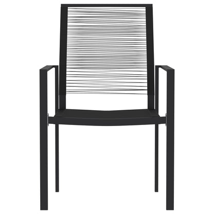 vidaXL Dining Set | Black | Powder-coated steel | Large | Durable | Dining Set