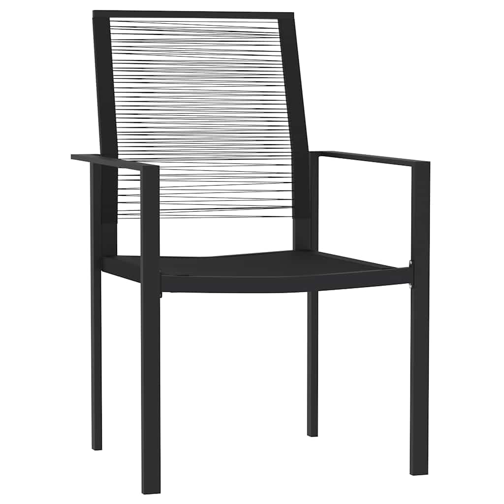 vidaXL 7 Piece Garden Dining Set Black