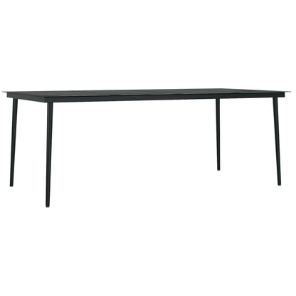 vidaXL Dining Set | Black | Powder-coated steel | Large | Durable