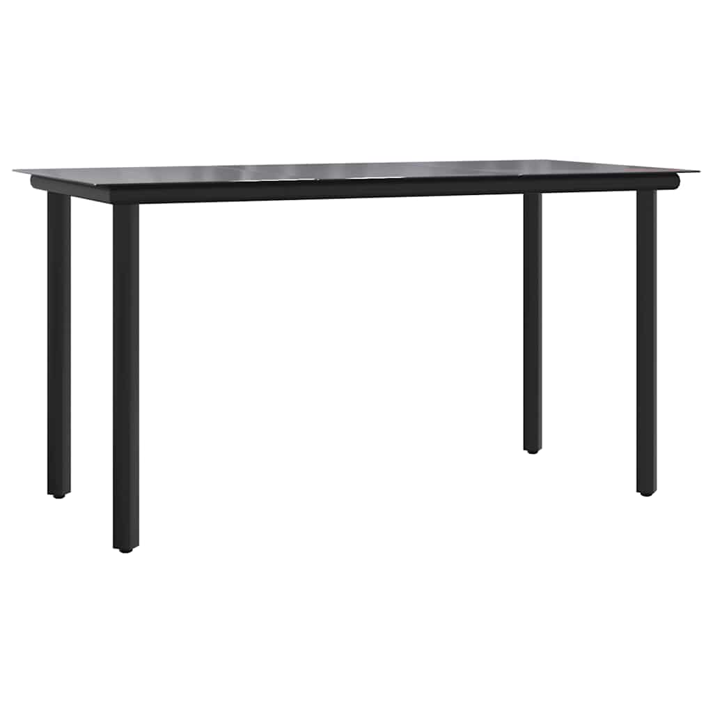 vidaXL 7 Piece Garden Dining Set Black PVC Rattan