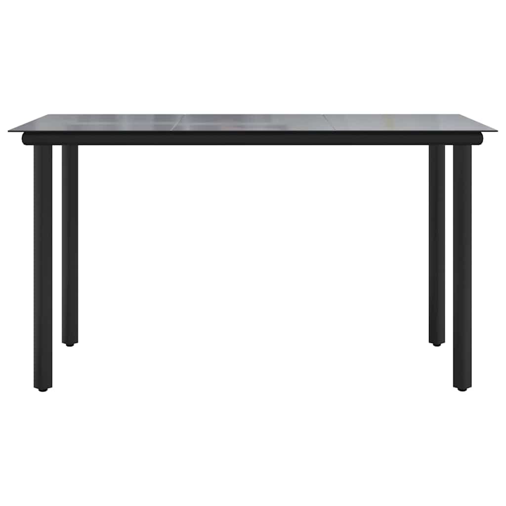 vidaXL 7 Piece Garden Dining Set Black PVC Rattan