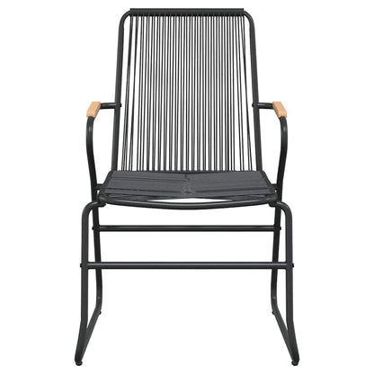 vidaXL 9 Piece Garden Dining Set Black PVC Rattan