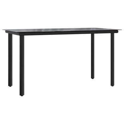 vidaXL 9 Piece Garden Dining Set Black PVC Rattan