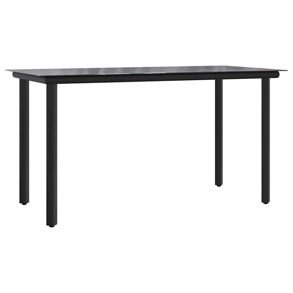 vidaXL 9 Piece Garden Dining Set Black PVC Rattan