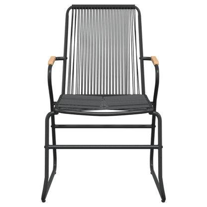 vidaXL 3 Piece Garden Dining Set Black PVC Rattan