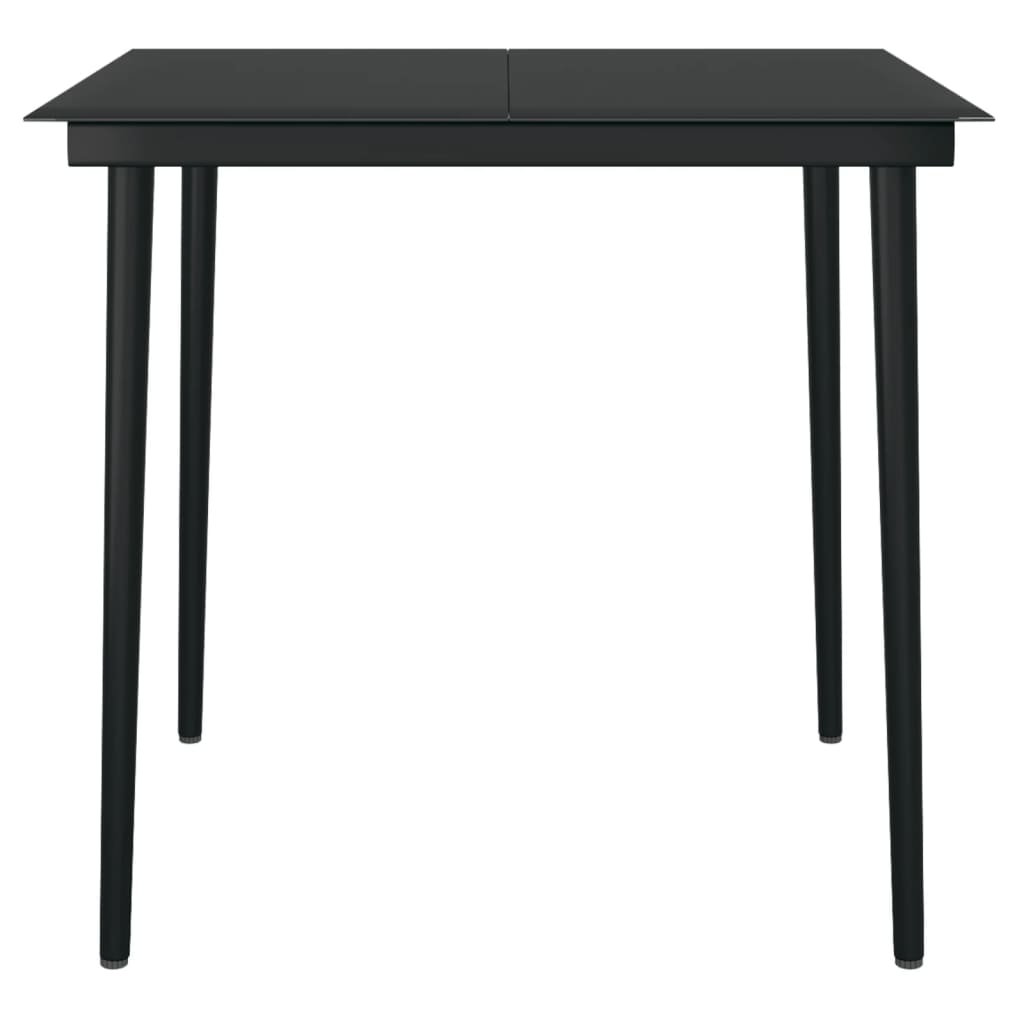 vidaXL 3 Piece Garden Dining Set Black PVC Rattan