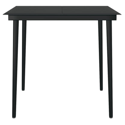 vidaXL 3 Piece Garden Dining Set Black PVC Rattan