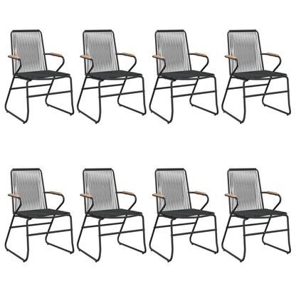 vidaXL Garden Dining Set | Black | PVC rattan, powder-coated steel, glass