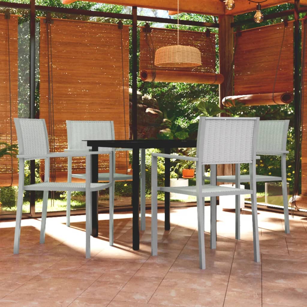 vidaXL 5 Piece Garden Dining Set White