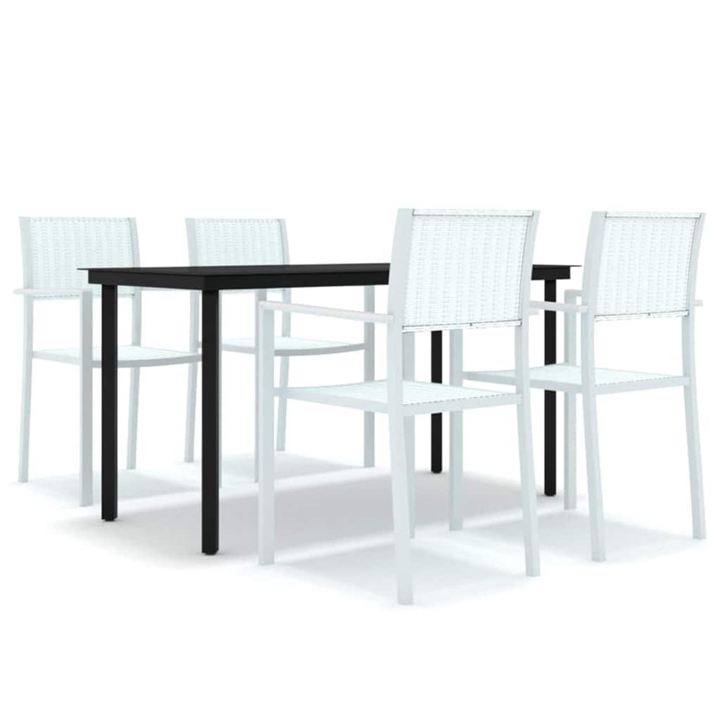vidaXL 5 Piece Garden Dining Set White