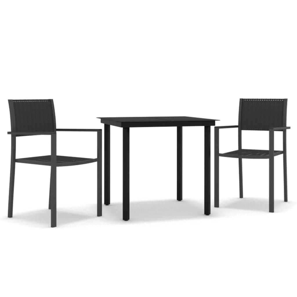 vidaXL Garden Dining Set | Black | Powder-Coated Steel | Standard | Durable