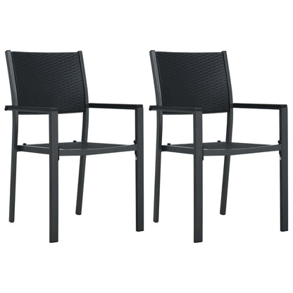 vidaXL Garden Dining Set | Black | Powder-Coated Steel | Standard | Durable