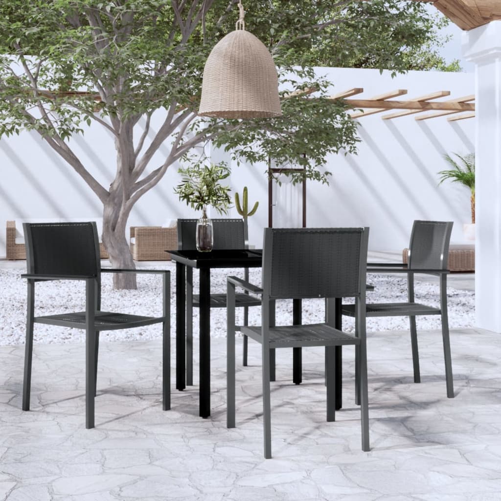 vidaXL 5 Piece Garden Dining Set Black