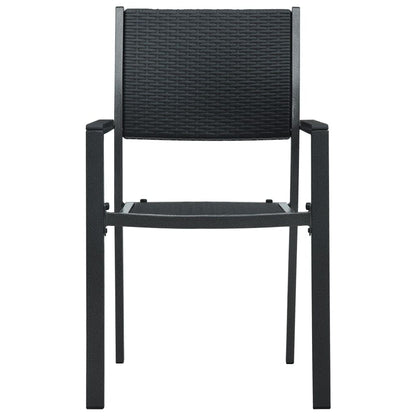 vidaXL Garden Dining Set | Black | Powder-coated steel, plastic, glass