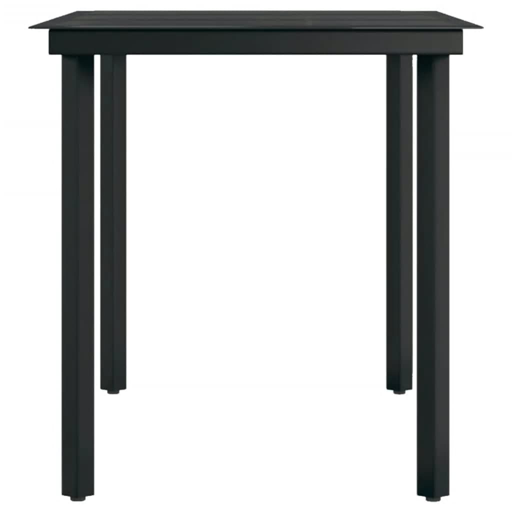 vidaXL Garden Dining Set | Black | Powder-coated steel, plastic, glass